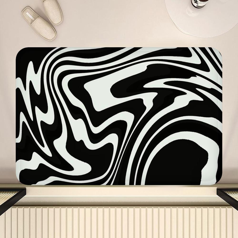 Zebra-stripe Floor Mat Bathroom Mat Kids Room Bedroom Decoration Balcony Anti-Slip Doormat Living Room Bedside Area Rugs