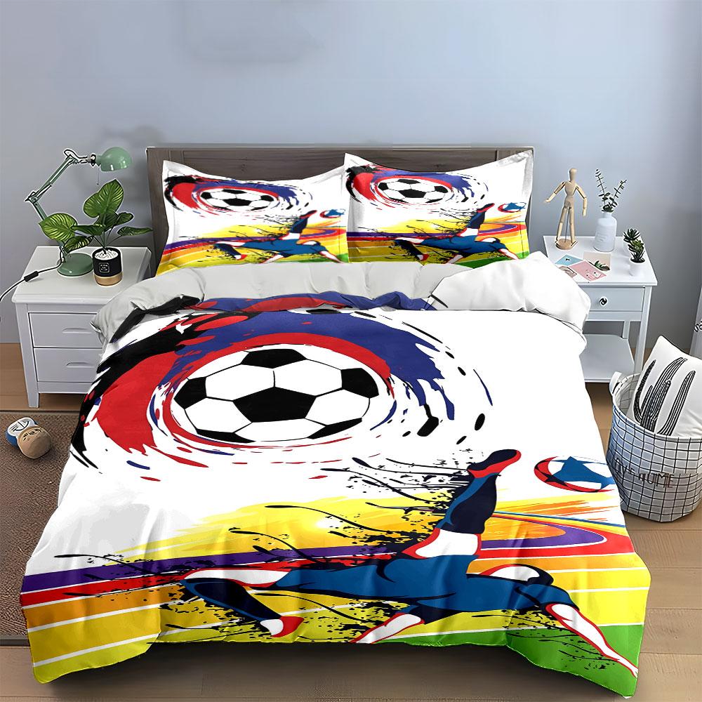 Soccer ball with player. Bedding sets Duvet cover sets Duvet covers Pillowcases(1 * Duvet Cover 2 * Pillowcases, without duvet insert)