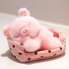 Кавайный Мультяшный Компаньон Лиса Медведь Собака Кошка Животные Украшения Белый Кролик Лежащий в Гнезде Животное Подушка Подарок