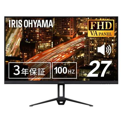 Монитор Iris Ohyama с панелью VA и динамиком HDMI VGA с регулируемым углом наклона FHD 1920x1080 100 Гц 8 мс, с функцией снижения синего света, безрамочный, совместимый с VESA, 27 дюймов