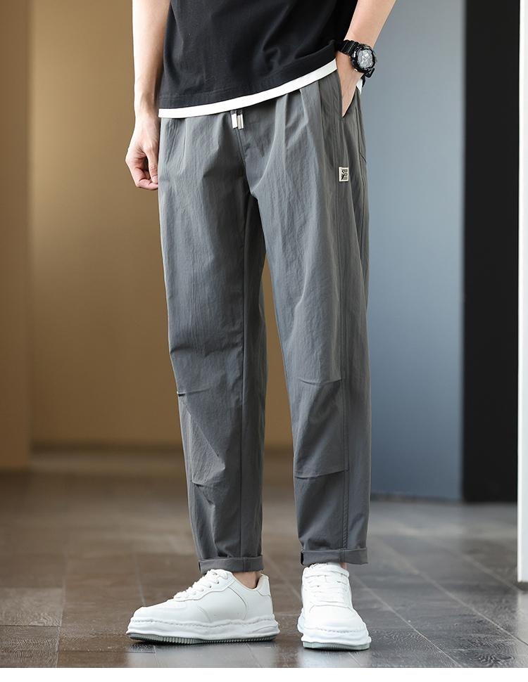 Elastic waistband drawstring mountain workwear, paratrooper pants, tapered outdoor men's casual pants