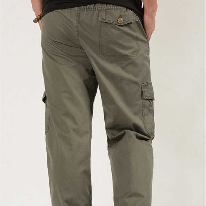2024 Весна Лето Мужская мода Прямые брюки Мужской тренд Однотонные брюки-карго с несколькими карманами Мужские повседневные свободные брюки больших размеров