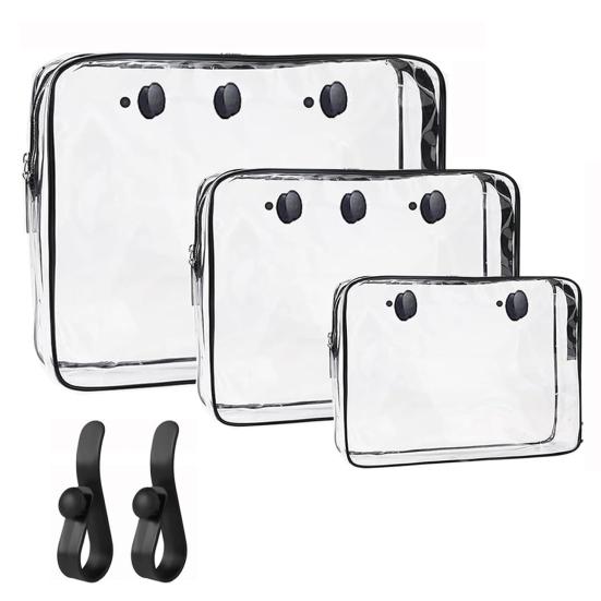 Beach Tote Bag with Insert Hooks Accessories Water-Resistant Sand-proof Transparent Cosmetic Travel Pouch Beach Bag for Bogg Bag