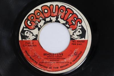 7-дюймовая пластинка DERRICK HOWARD Behold I Live Версия NONE GRADUATES 1973 Ямайка Регги Ска Даб Б/у
