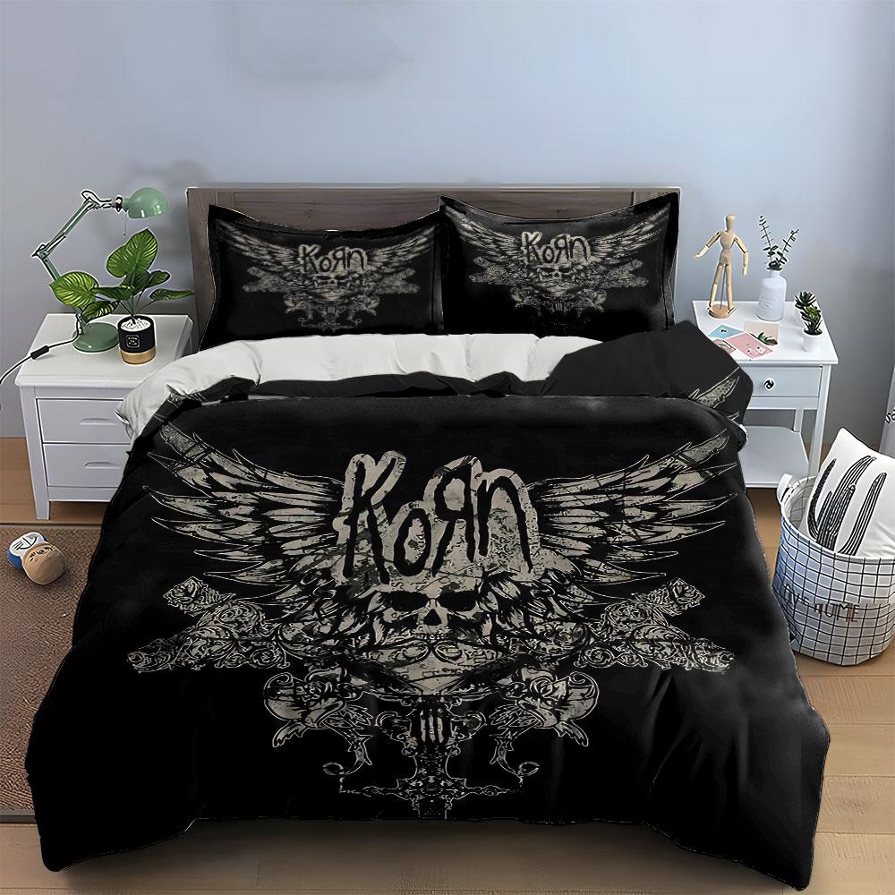 Skull Wings Gothic Style Print Bedding Duvet Cover Set Duvet Cover Pillowcases (1*Duvet Cover 2*Pillowcases, without duvet insert)