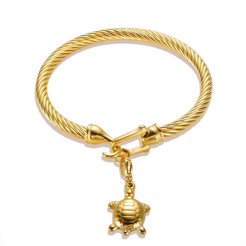 Элегантный браслет из нержавеющей стали с бриллиантовым акцентом и невыцветающей пряжкой в форме подковы