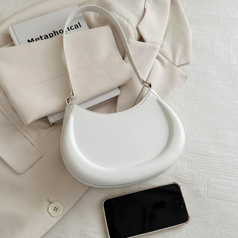 Женская однотонная сумка через плечо в форме полумесяца во французском стиле, новая повседневная модная сумка-хобо из искусственной кожи для поездок на работу