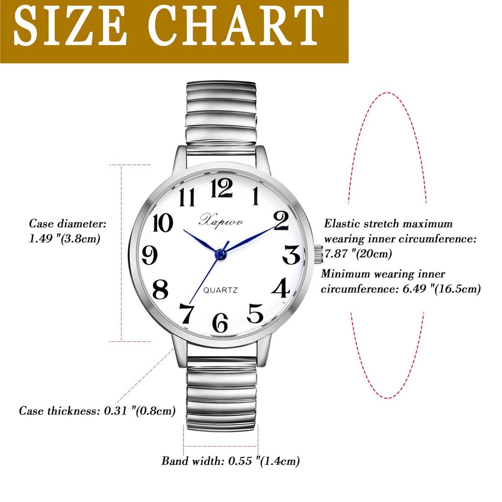 Large Elastic Free Quartz Fashion Gift for Lover Women's Watch, Numbers, Analog, Belt, Size, Simple, Stylish, Watch, Silver, Women's Accessory,