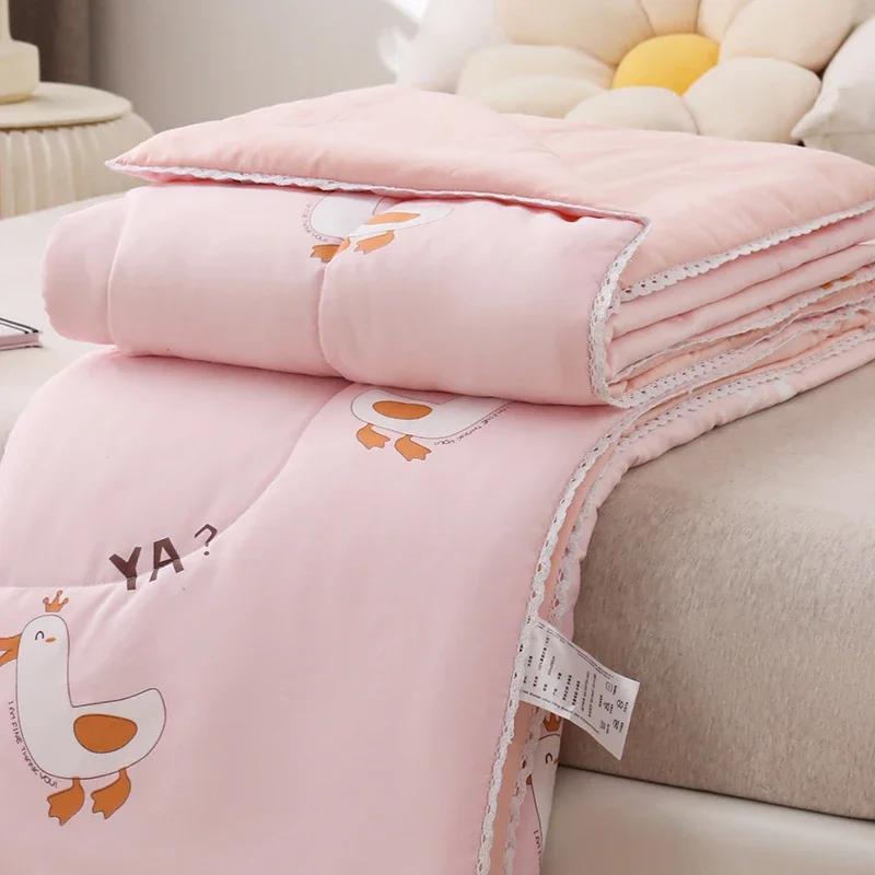 Летнее пуховое одеяло, тонкое одеяло с принтом, одеяло для дома, стеганое одеяло для взрослых, детская комната, покрывало edredones de cama