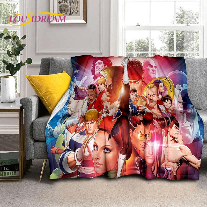 SF Retro Game Street Fighter Gamer Blanket,Soft Throw Blanket for Home Bedroom Bed Sofa Picnic Travel Office Cover Blanket Kids