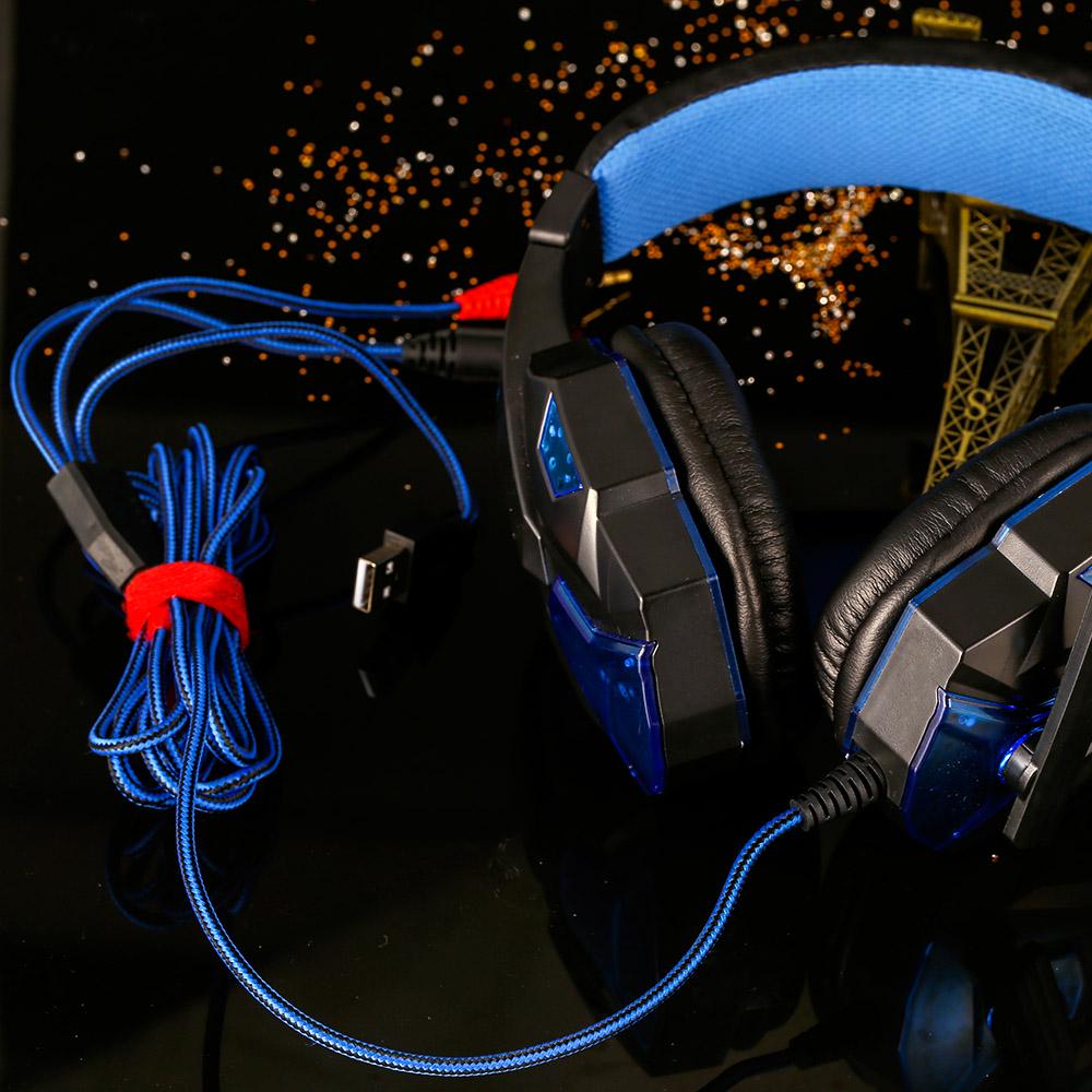 Gaming Headset Headphone for PC with Microphone with USB 3.5mm Interface LED Volume Control