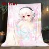 Super Sonico 2D Flat Pattern Flannel Blanket High quality All Seasons Warmth and Comfort Perfect for Christmas Gifts.DMT0925503