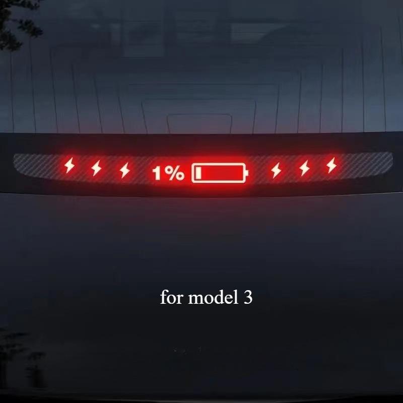1PC Car Stickers Top Tail Light Emblem For Tesla Y Stickers Auto Mounted Brake Light Projection Board Decal for Tesla Model 3