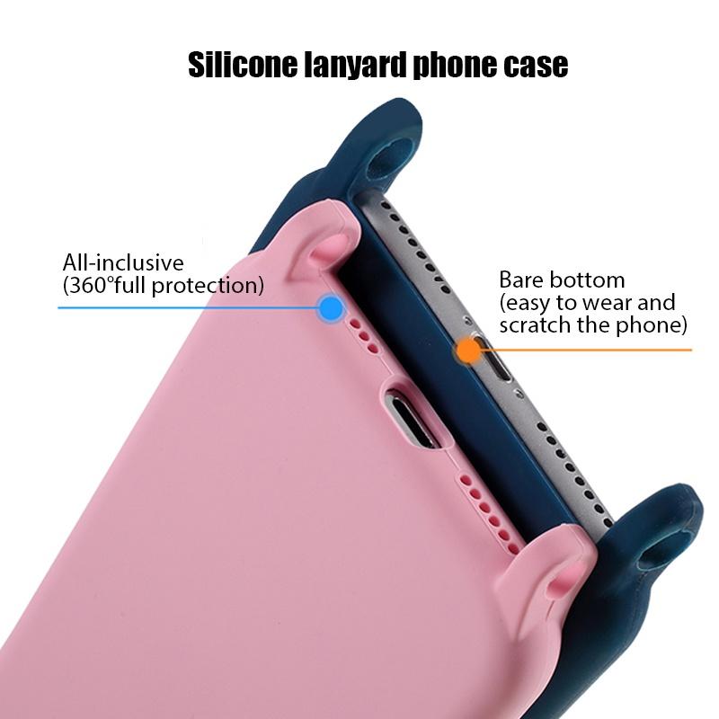 Crossbody Lanyard Silicone Case for IPhone 16 15 14 13 12 11 Pro Max XSMAX XR 8 7 Samsung S25 S24 S23 S22 S21 Ultra Plus S21FE A15 A55 A16 A53 A14 A54