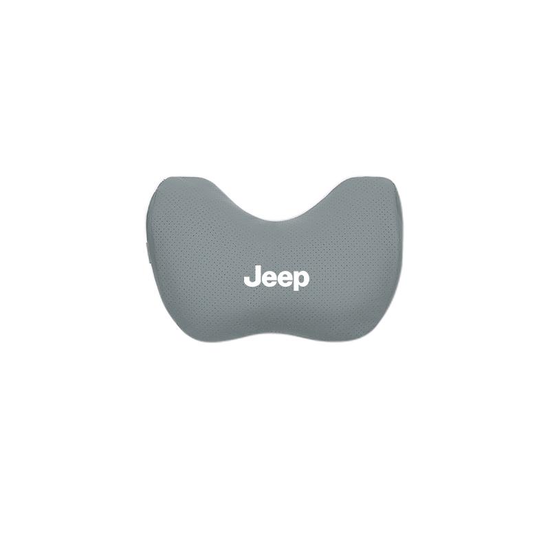 Leather Car Neck Headrest & Lumbar Support Pillow Soft Waist Valve Stem For Jeep Renegade Wagoneer Avenger Recon Wrangler JK KUBEL1
