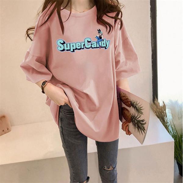 Summer new Harajuku short-sleeved t-shirt female tide Korean version loose street hip-hop on clothes tide
