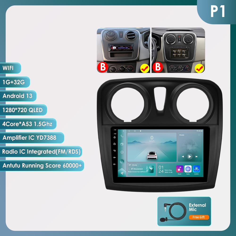 Hizpo Carplay 4G Android 13 автомобильное радио для Renault Logan 2 2014 - 2019 Sandero 2 мультимедийный видеоплеер GPS 2din Автомагнитола 7862 интеллектуальный экран