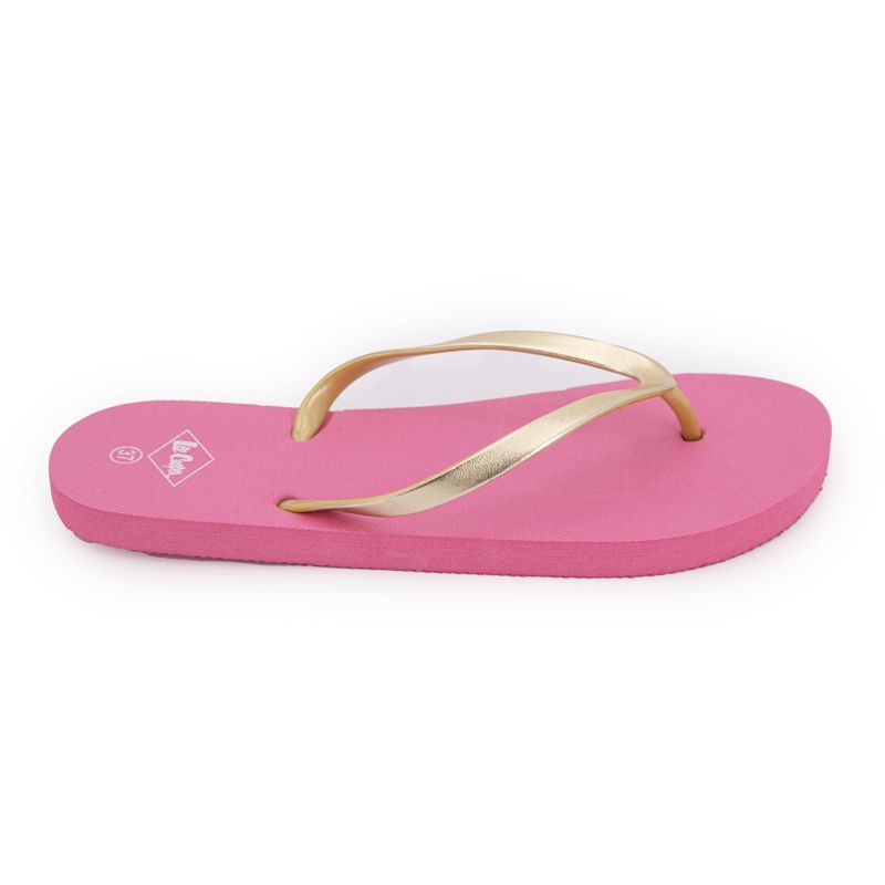 Женские шлепанцы цвета розита золотистый металлик LEE COOPER