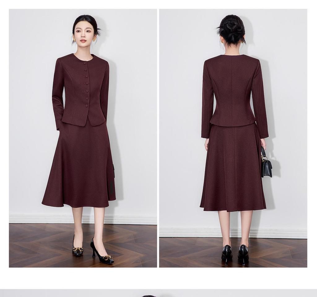 Комплект из двух предметов в стиле легкой роскоши: Элегантный жакет + Юбка-миди высокого класса для поездок на работу