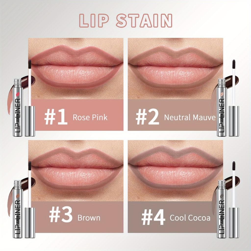 Long Lasting Non-Sticky Cup Peel Off Matte Finish Lip Liner, Lip Liner Pen Long Lasting Non-Sticky Cup Peel Off Matte Finish Lip Liner