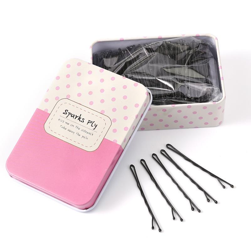 Одинарная черная шпилька-зажим для челок и высоких причесок