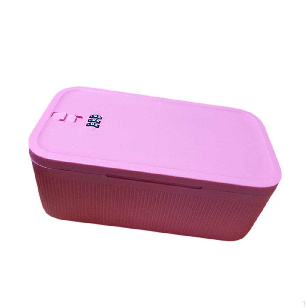 Lockable Storage Box Phone Lock Modern Organizer Locker Locking Container for Dorm Table