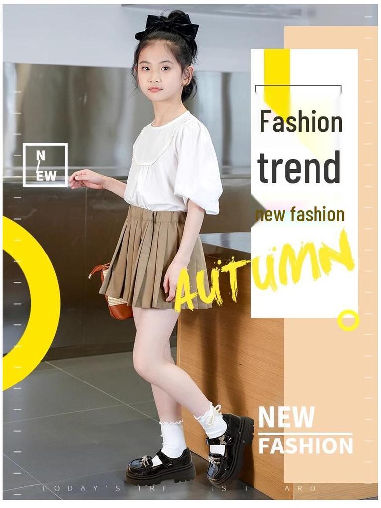 Туфли принцессы из черной кожи для девочек - Коллекция Весна/Осень 2025, Мягкая подошва, Модные и стильные для больших и маленьких детей