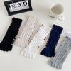 1 пара цветных дышащих весенне-осенних носков с пятью пальцами, хлопковые носки средней длины для женщин