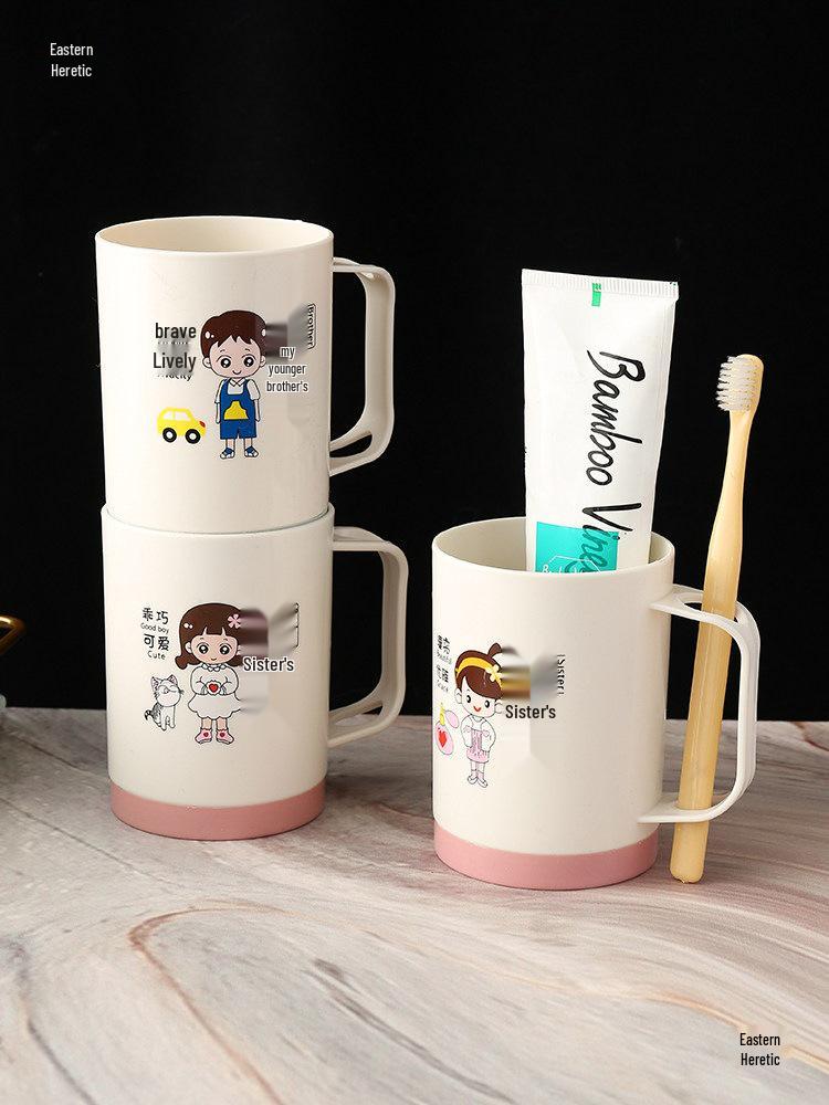 Family Toothbrush Cup Set: Parent-Child, 3-5 Person Oral Hygiene Kit with Mouthwash Cups