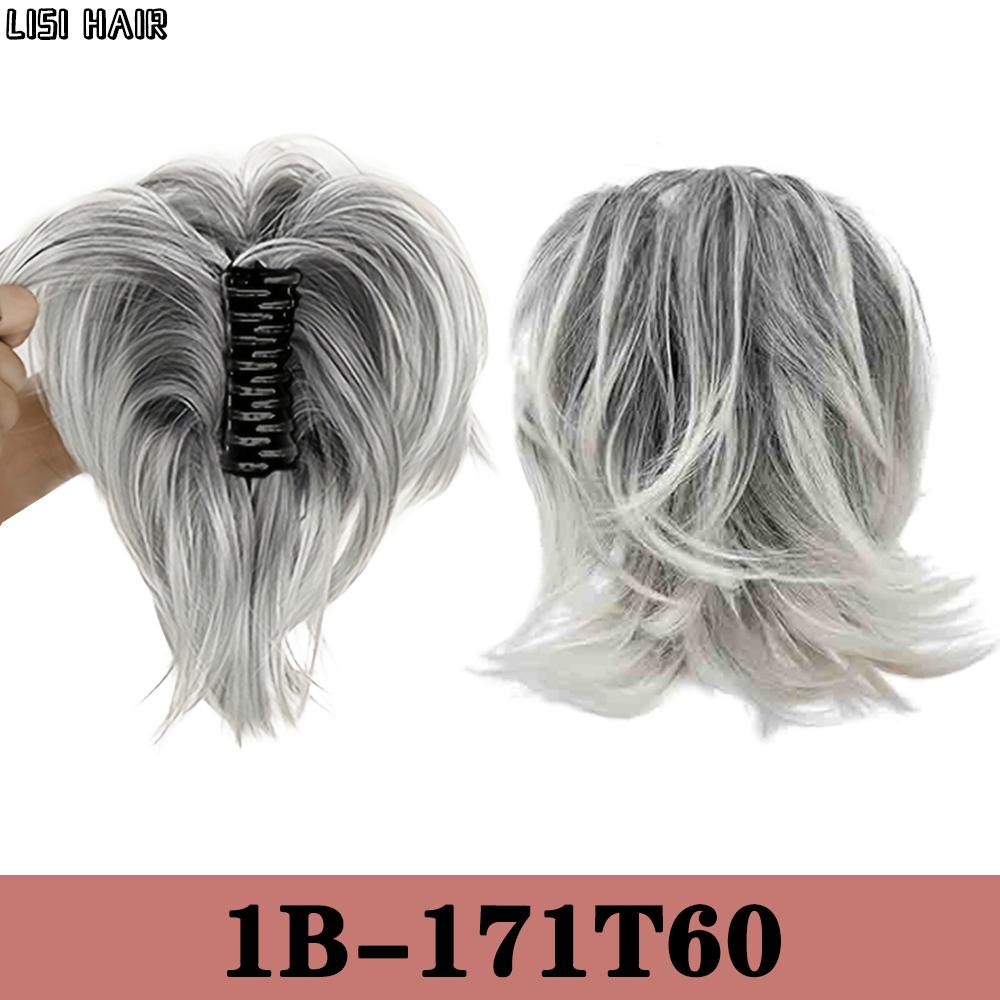 LISI HAIR Synthetic Messy Short Wavy Ponytail Wig Extensions Claw Wig For Effortless Style For Women