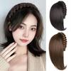 Clip In Half Headband Wig Hair Hoop Wig Replacement Block Twist Braided Fishbone Hairpiece Party