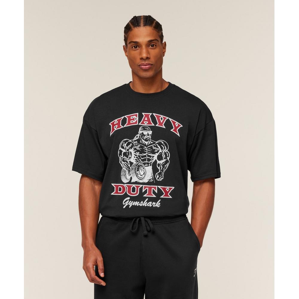 Gymshark Тяжелая работа Бро Графическая футболка Gs Черный A4c8i Bb2j