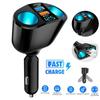 PD20W Car Charger Dual QC 3.0 USB Power Adapter 12V Car Fast Charger LCD Display Voltage Monitor Splitter Power Adapter
