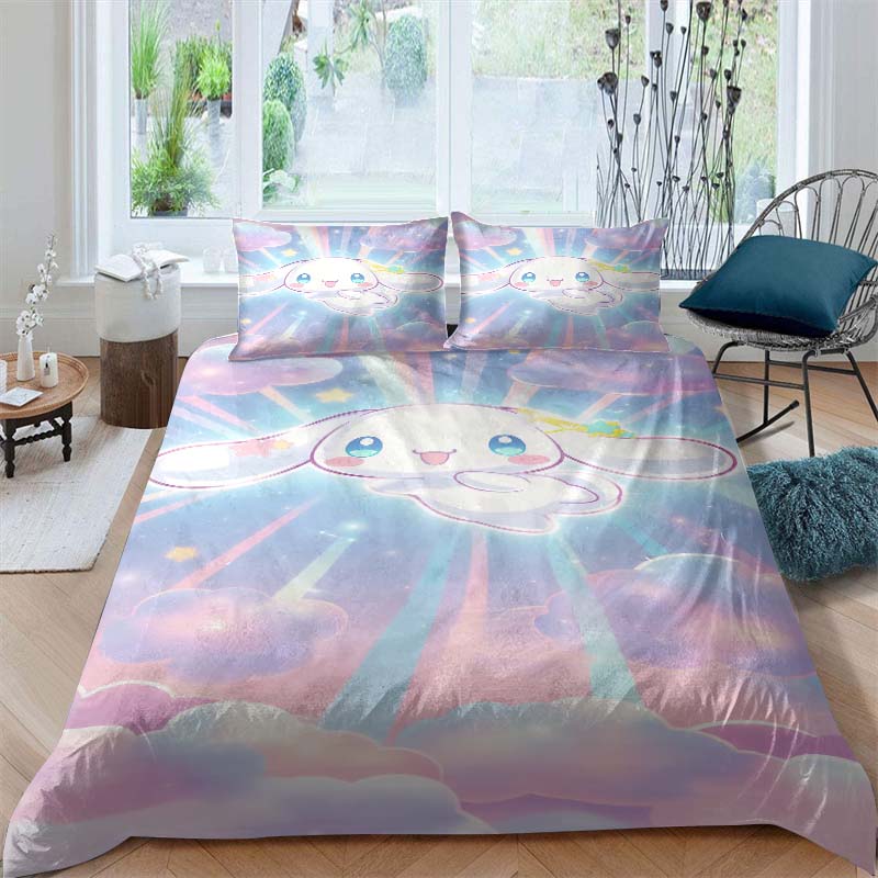 Cinnamoroll patterned soft and comfortable duvet cover, children's bedding set, available in king, large, single and double size