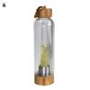 Natural Crystal Column Gemstone Energy Healing Glass Water Bottle Cup Drinkware