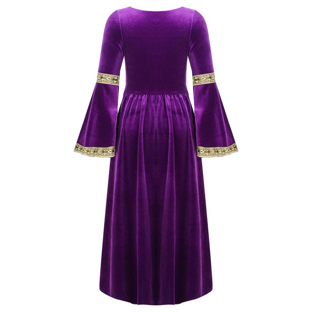Средневековый костюм, средневековое платье для девочек, винтажное платье макси, платье принцессы, карнавальный костюм эпохи Возрождения, праздничное платье