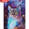 HUACAN 5D полная квадратная алмазная живопись кошка ремесленная Алмазная вышивка животное Алмазная мозаика искусство горный хрусталь украшение дома