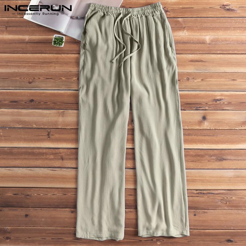 Летние мужские свободные брюки Plus Size из льна. 4 цвета