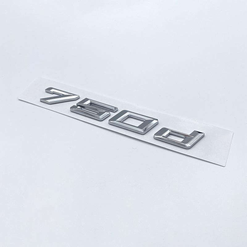 New Font Numbers Letters 730d 740d 745d 750d 760d Top ABS Emblem for BMW 7 Series Car Trunk Nameplate Logo Sticker Black