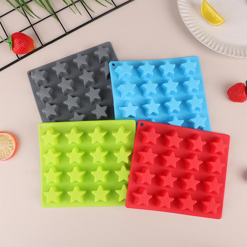 1Pc 16 Lattice Star Ice Cream Lattice Five Pointed Star Silicone Ice Cream Cake Mold Ice Cubes Diy Kitchen Baking Mold