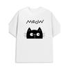 Женская футболка Meow Cat европейского размера с изображением кошки, изготовленная из, весом . Эти белые рубашки стильные