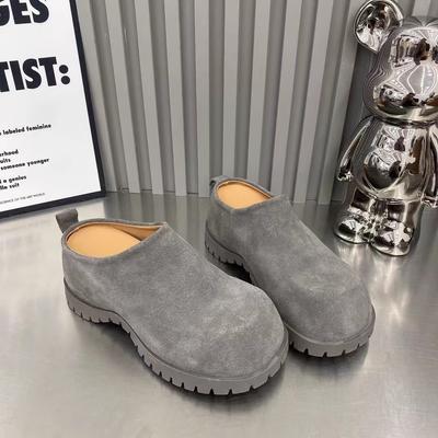 Кожаная версия 6 см небольшая внутренняя высота увеличивается на толстой подошве полутапочки женские весенние новые ретро сумка голова обувь Boken одиночные туфли