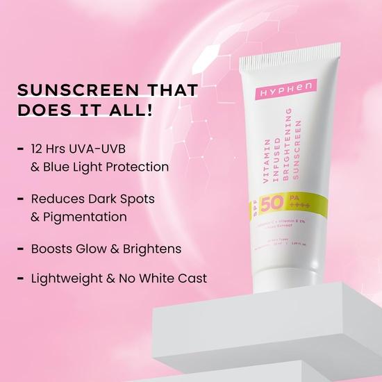 Солнцезащитный крем для сияния кожи с витаминами SPF 50 PA++++ | 12 часов защиты от UVA-UVB лучей и синего света, легкий | Для всех типов кожи - 50 мл
