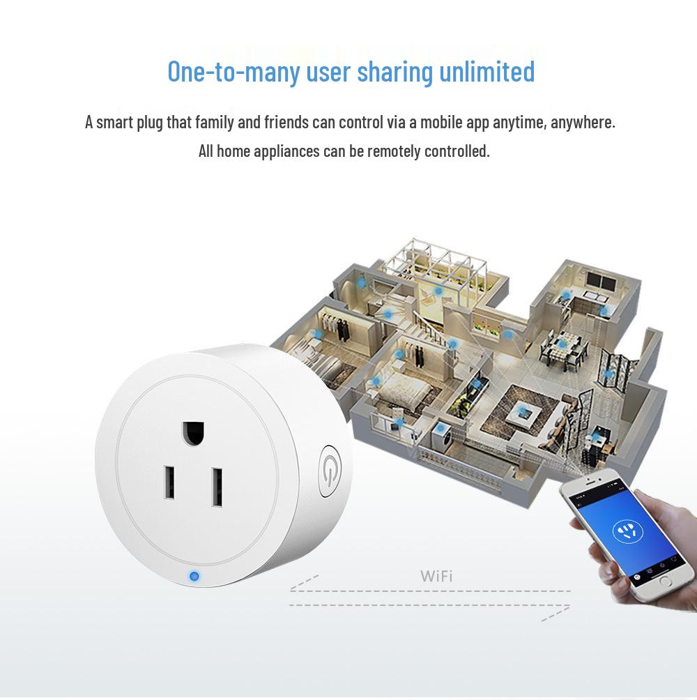 Умная WiFi/Bluetooth розетка 10А с голосовым управлением Alexa, удаленным управлением через приложение, таймером и переключателем циклов
