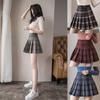Women's Skirt Woolen Pleated Skirt High Waist A-Line Plaid Sexy Bottoming Girl's Cute Skirt