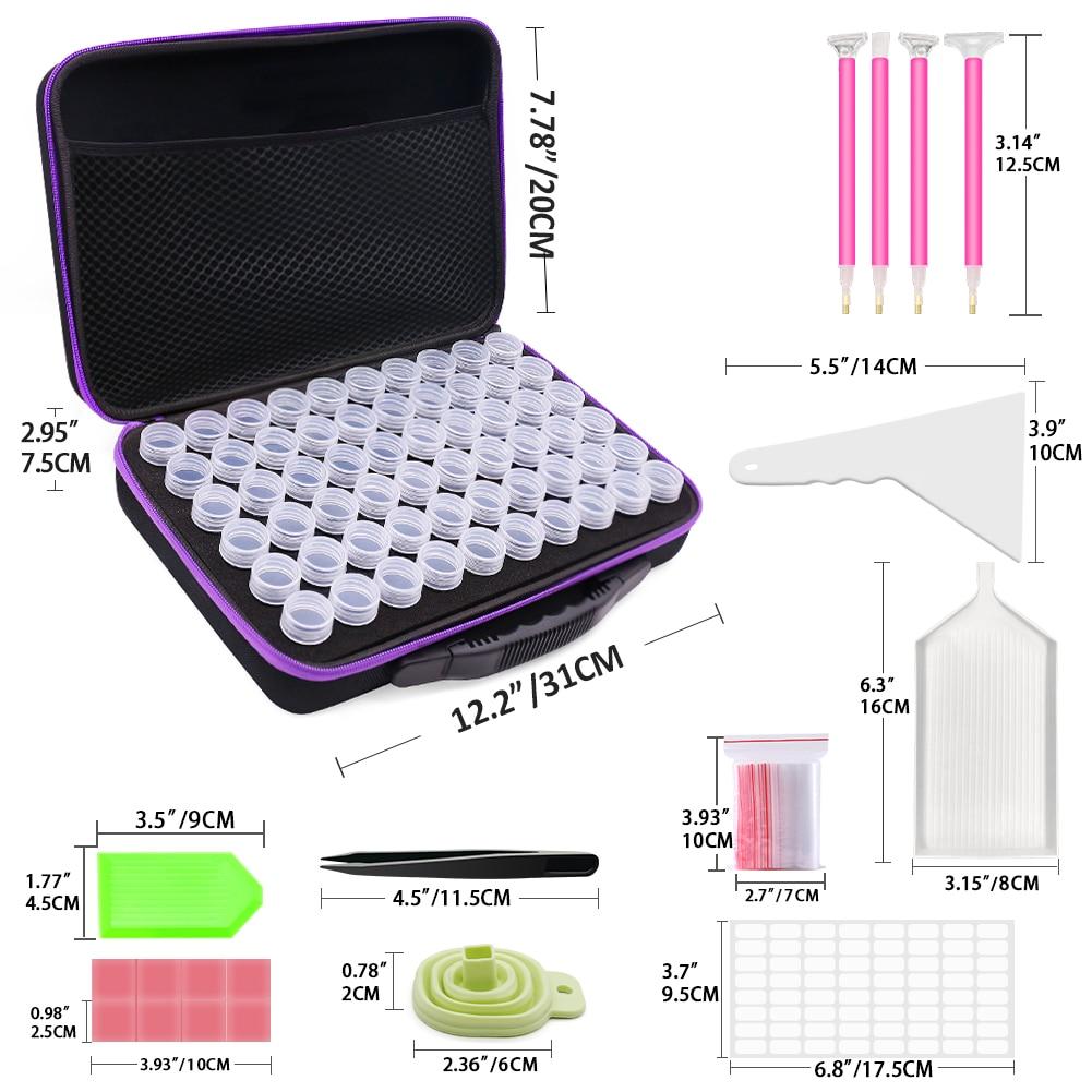 5D алмазная живопись аксессуары ящик для хранения 15/30/60/120 слотов бутылки с бусинами контейнер банка на молнии чехол для DIY алмазной живописи