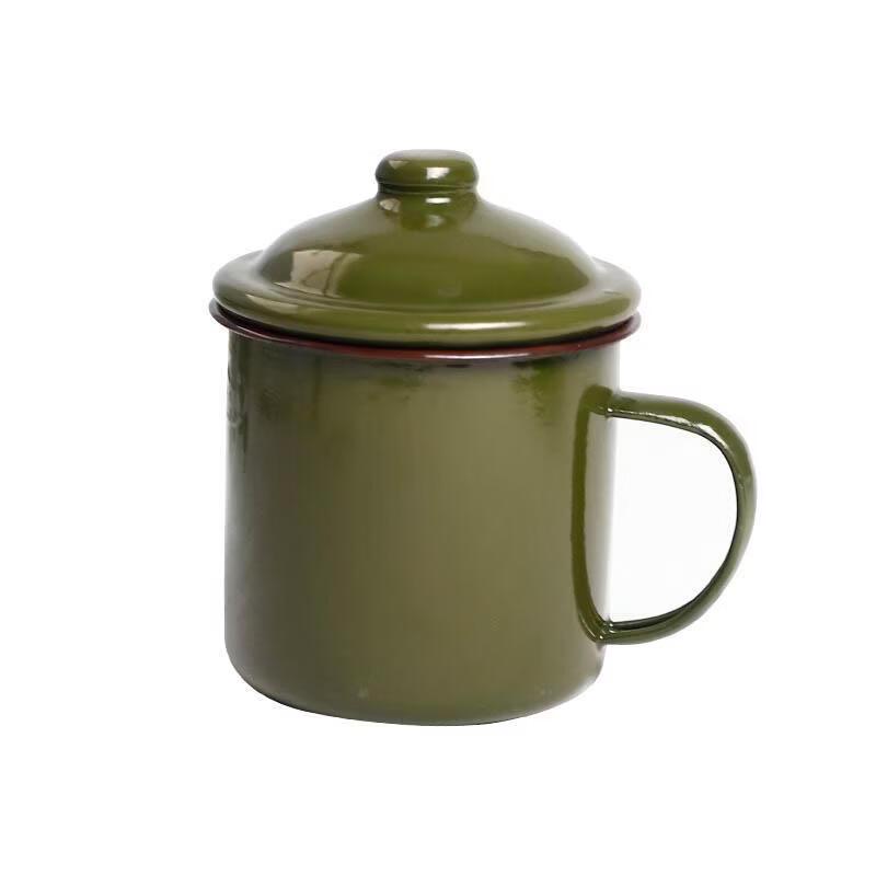 OLOEY Retro Military Green Enamel Mug