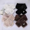 Korean Winter Plush Luxury Cross Fur Scarf for Women