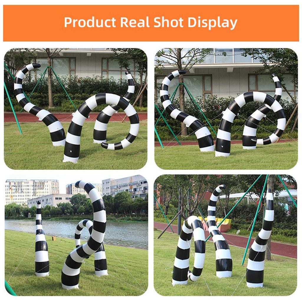 3 Pcs Halloween Sandworm Inflatable Decorations 6ft Glowing Giant Snake Patio Decoration With Built-in LED Sandworm Decoration For Halloween Outdoor