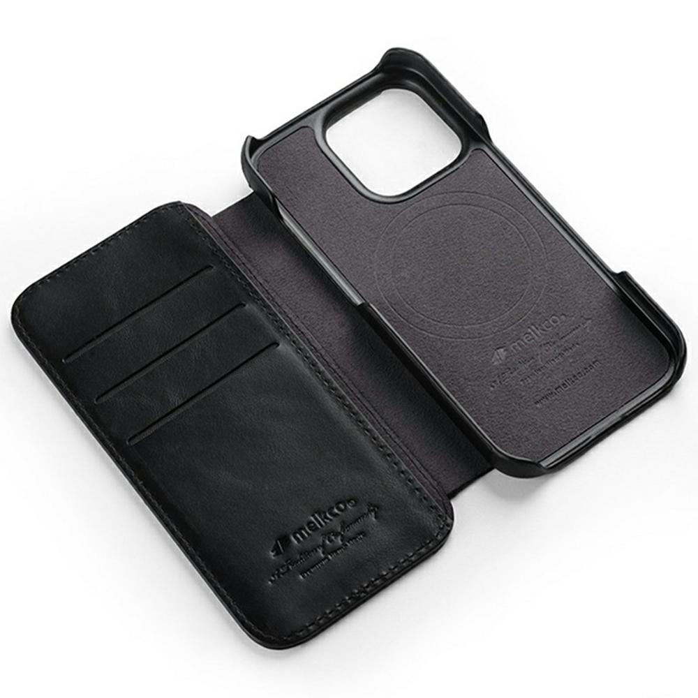 MELKCO Чехол для iPhone 16 Pro Max, совместимый с MagSafe, слоты для карт, чехол для телефона из натуральной коровьей кожи